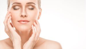 Beautiful woman's face, radiant with smooth skin